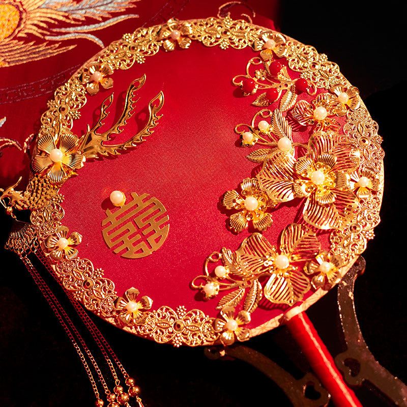 Round Bridal Fan - OurLittleStory