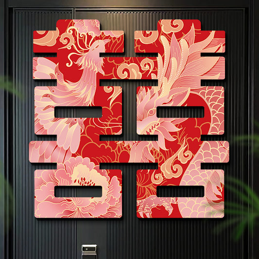 Large Double Happiness Dragon Phoenix - OurLittleStory