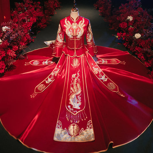 Xiuhe Traditional Bridal Dress No.1 (Deposit + Hire Price) - OurLittleStory